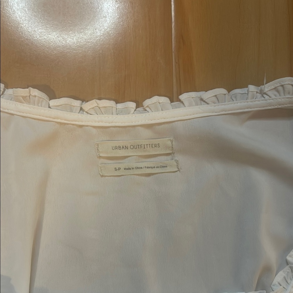 White Ruffled Women's Top - Picture 2 of 4